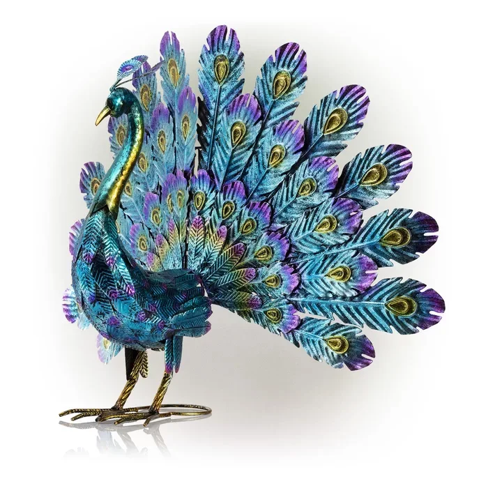 New Arrival Peacock  Shaped  Best Quality Durable Metal Garden Statue  With Customized Color And Sizes