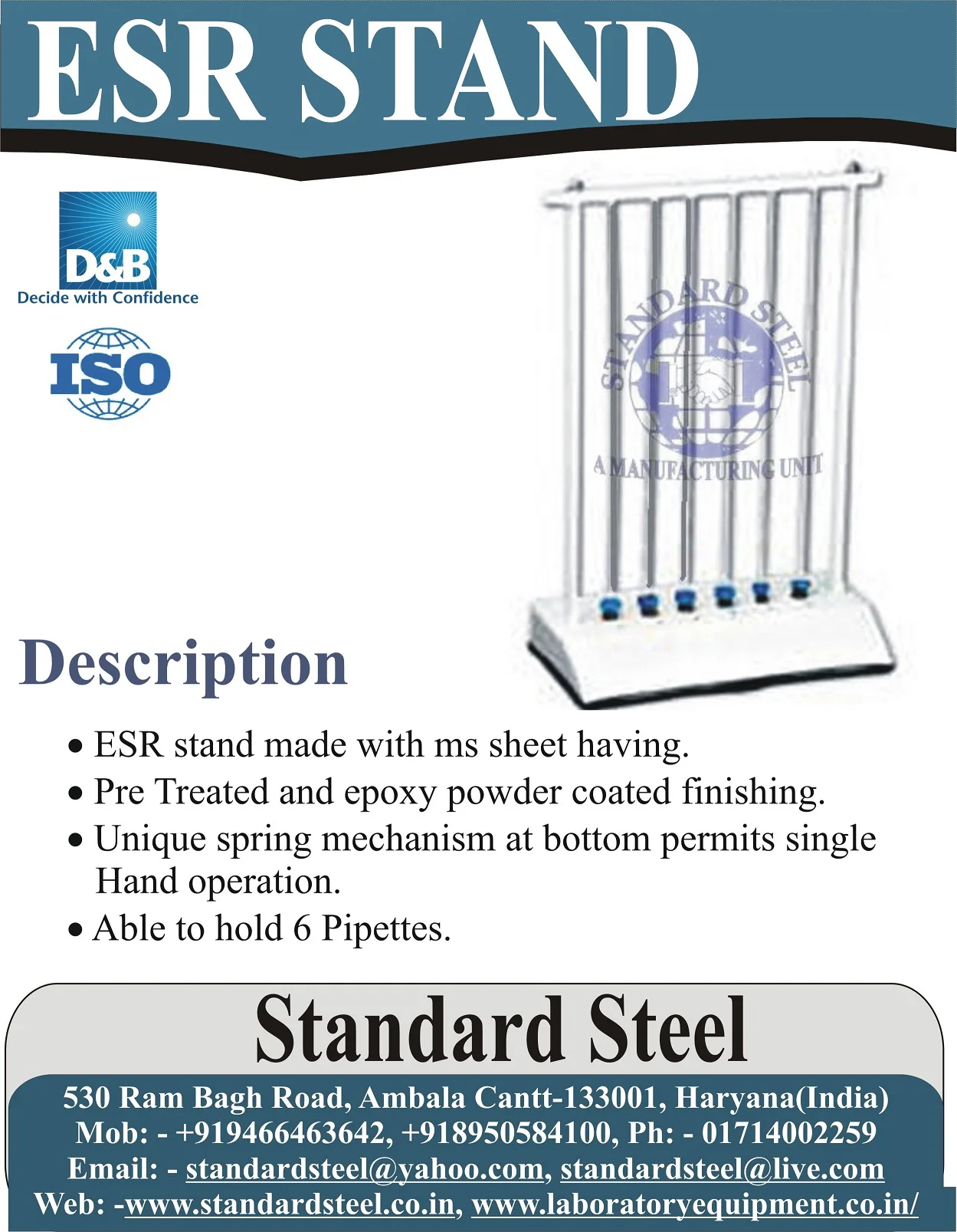 Laboratory ESR Pipette Stand ESR Western Tube Stand Pipette Stand Pathology Lab Equipment blood sedimentation apparatus