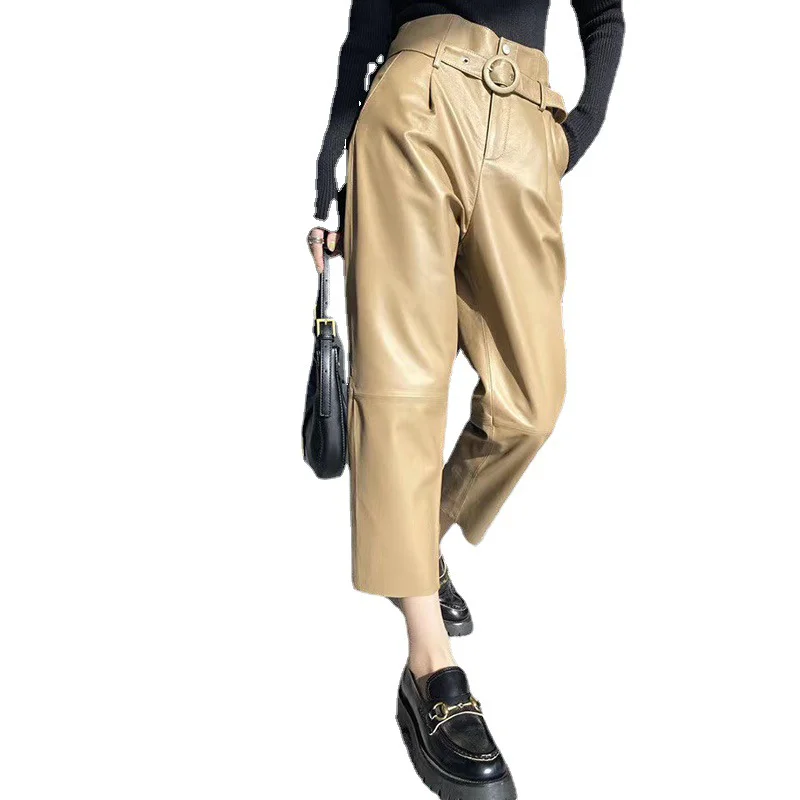 Leather New Design Custom Casual Stacked Leggings Yoga Sexy Leather Flare Leggings Casual  Leather pants