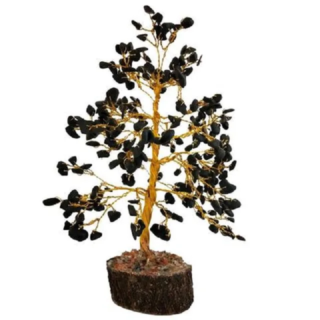 Wholesales natural black obsidian bead tree for decoration tree:gemstone tree:home decor for christmas buy from taiba agate