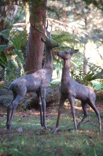 Литая алюминиевая статуя в натуральную величину Бронзового Оленя для сада и домашнего декора набор оленя садовая скульптура