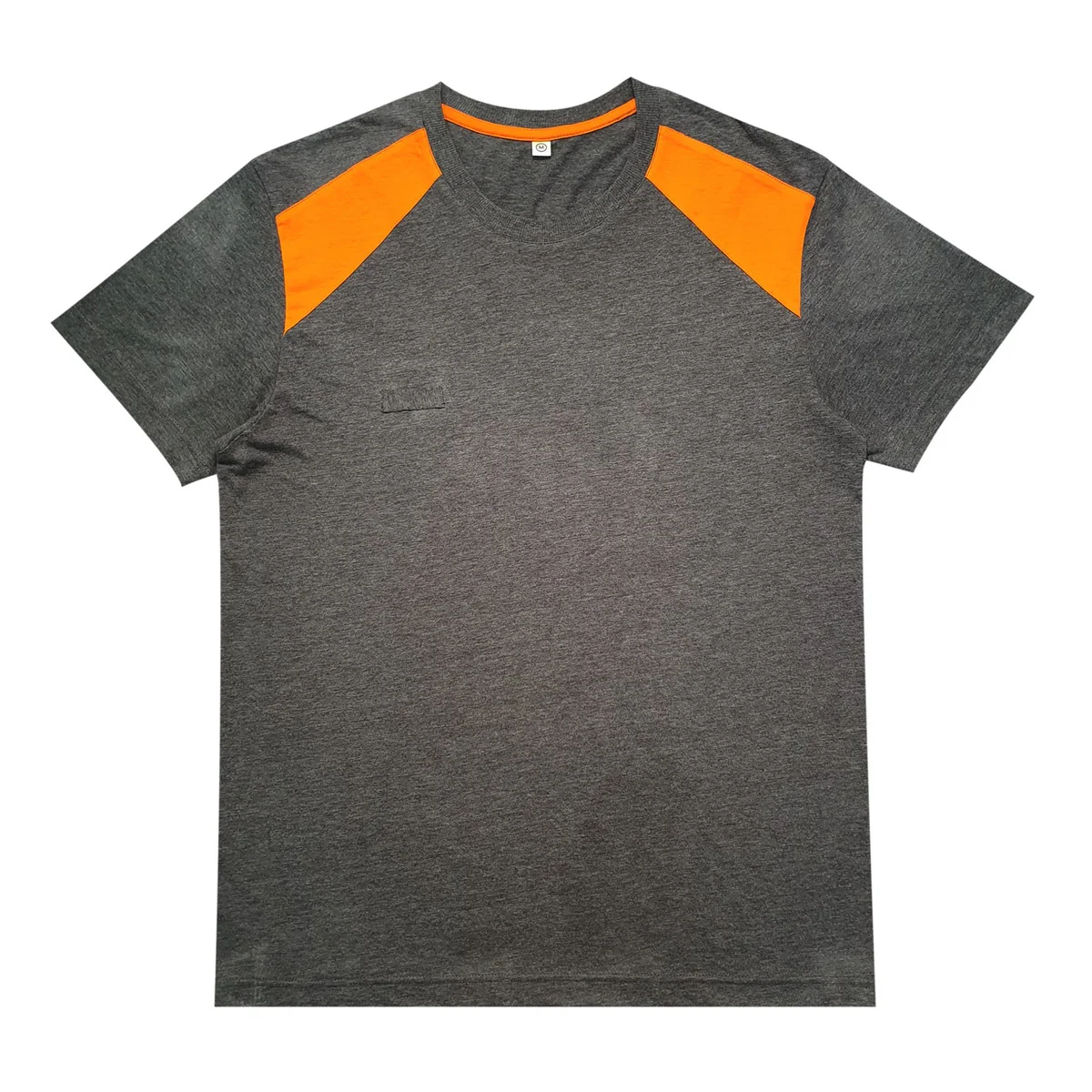 Casual style T-shirt for men Clothes for a man from manufacturer 100% cotton Black and orange plain