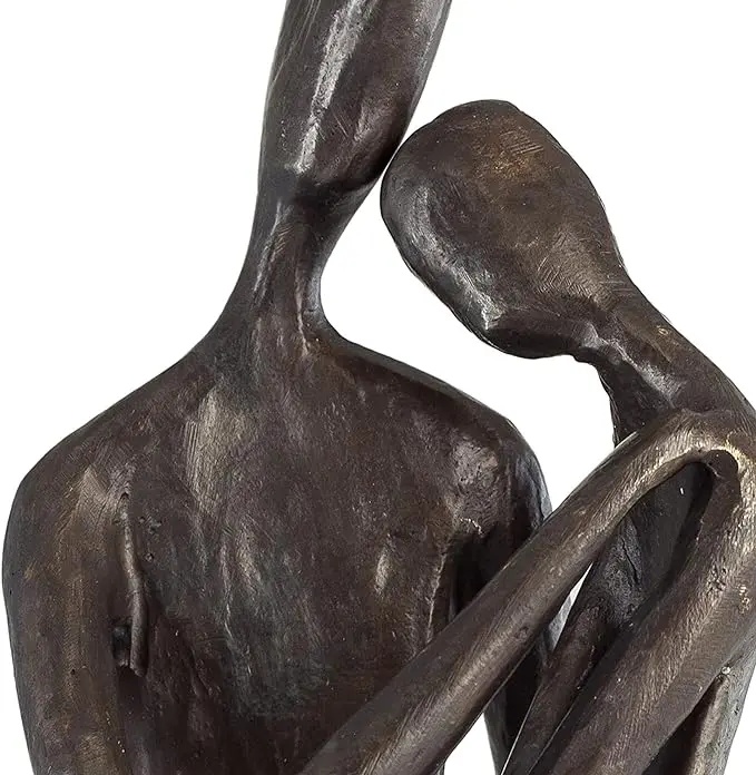 Metal Art Shelf Decor Cast Iron Handcrafted Sculpture Couple Embracing Large, Metal Statue Wedding Gift MADE BY MZ INTERNATIONAL