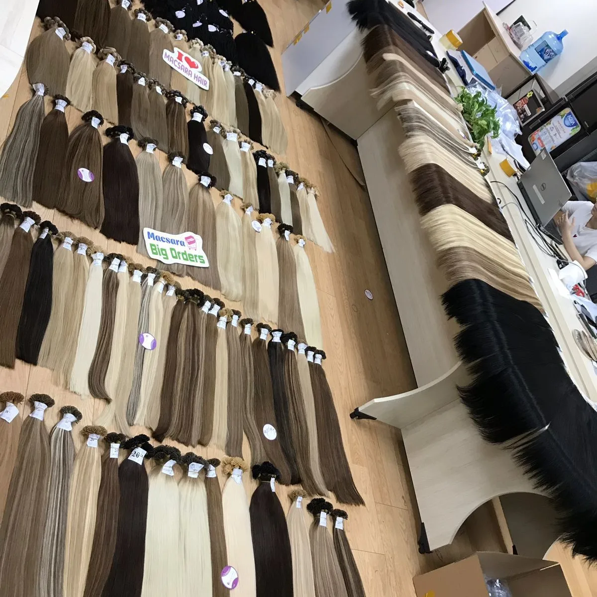 Wholesale Human Hair Top Quality Raw Vietnamese Hair V Tip Hair Extensions Loose Curly Ash Color