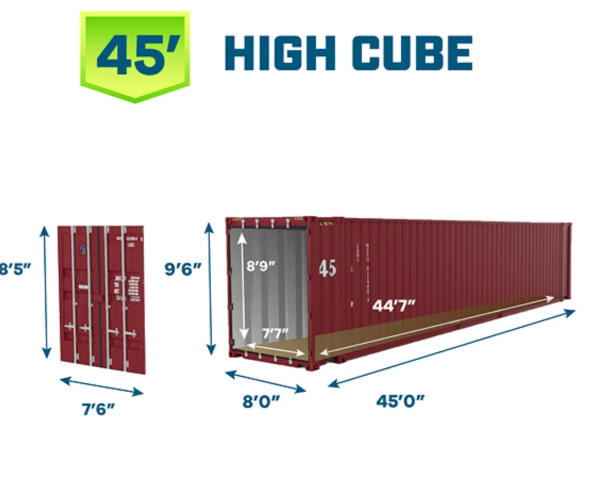 Buy 45ft High Cube Container 45ft ISO Pallet Wide Container Used Freezer Refrigerator Container 45ft