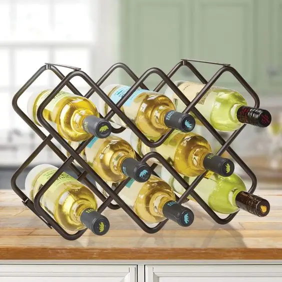 Modern Design metal Wine Rack Large Size barware Beer Champagne Wine Bottles Holder Decorative Bottle Stand Gold Finished