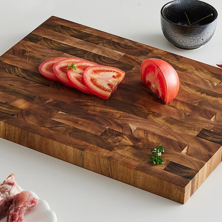 Custom Logo Heavy Duty Extra Large Kitchen Acacia Wood End Grain Butcher Block Chopping Cutting Board