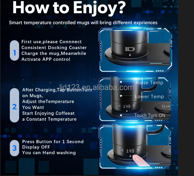 Good design fine Design constant temperature smart coffee mug warmer warmer With Wireless Combo Charger 500ml smart digital thermo mug