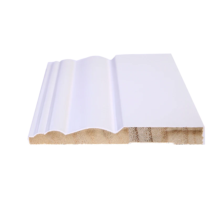 Wholesale Cheap Price White Painted Wood Trim Connection MDF Baseboard Moulding