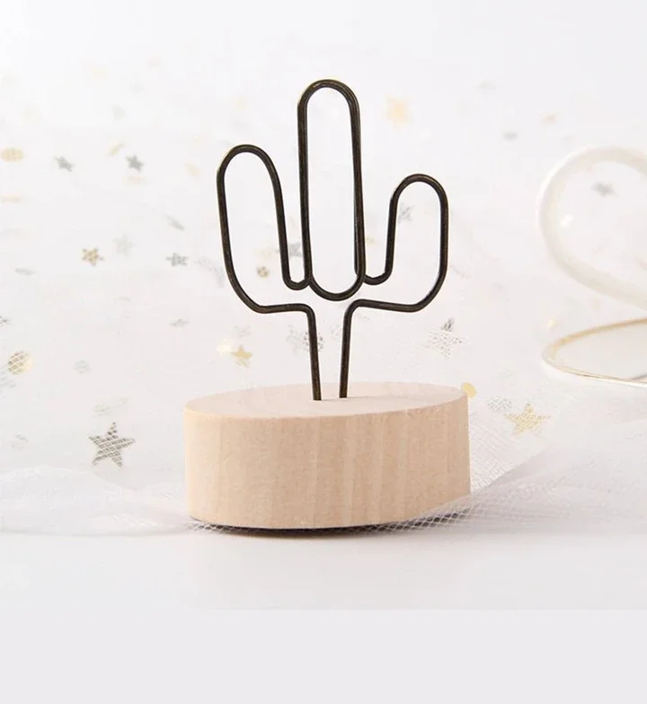 Wood And metal card holder papaya shaped notepads stand customized size and logo best price