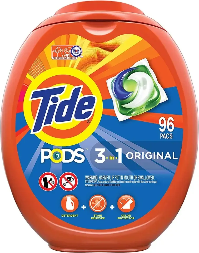Tide Pods 76 pacs, Heavy Duty 10 X Power Pods, Hygienic Clean High efficiency (he) Laundry Detergent, 3.67 kg / 8.06 lb / 129 oz