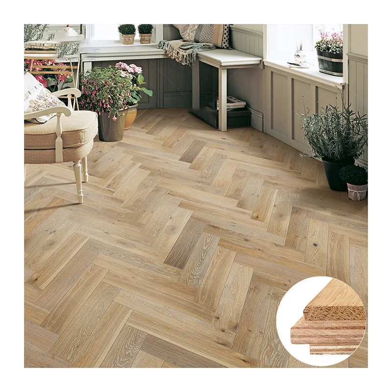 High Quality European standard parquet oak pattern hardwood floating flooring chevron oak floor chevron wood fishbone design