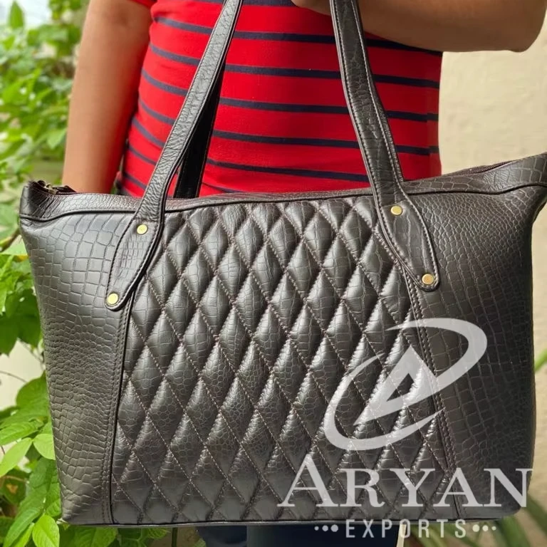 Women Leather Stylish Tote Bag Leather Handbag Shoulder Bag Large Tote Bag