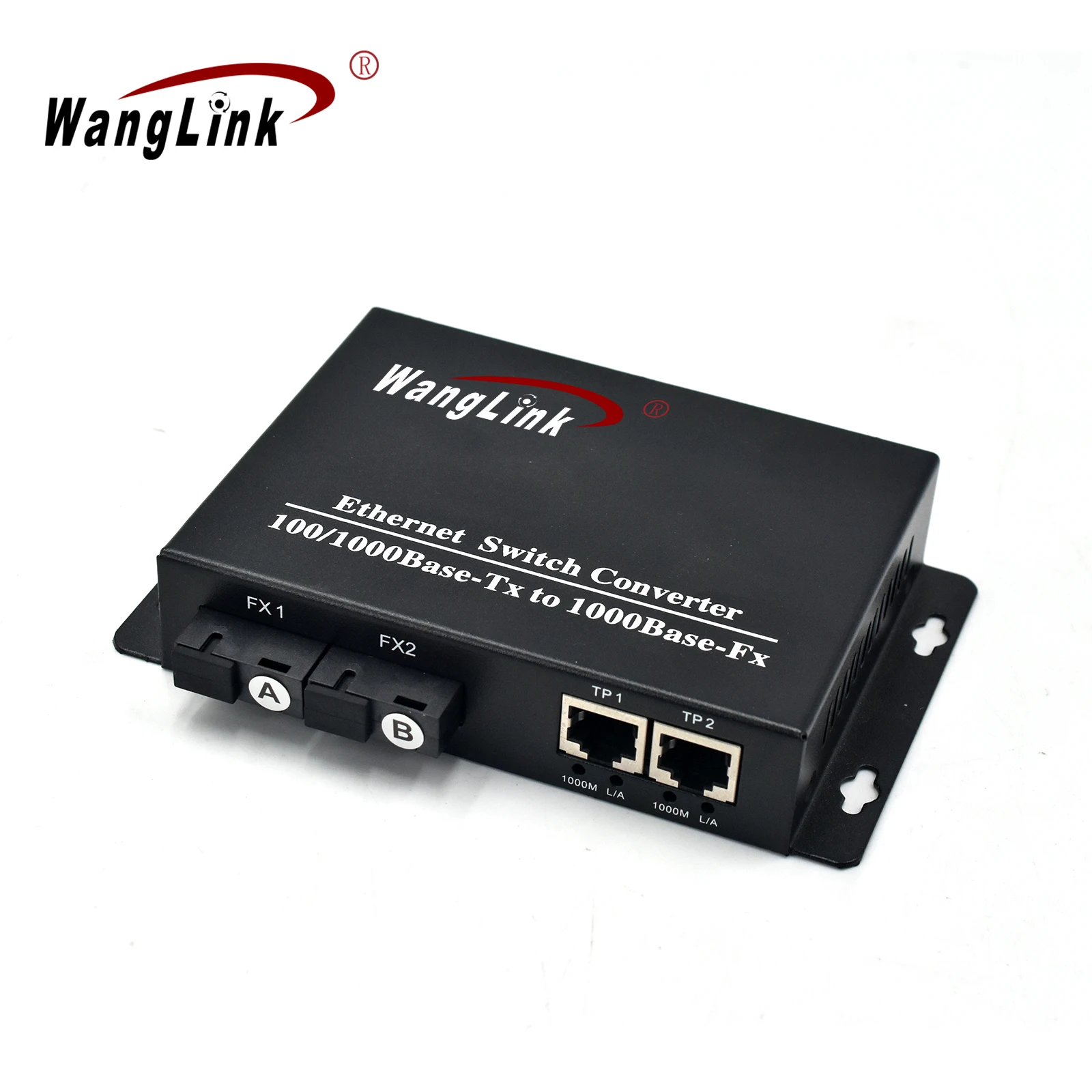 Wanglink desktop and wall mount two SC LC FC SFP port two RJ45 port Gigabit ethernet media converter fiber/T Transceiver
