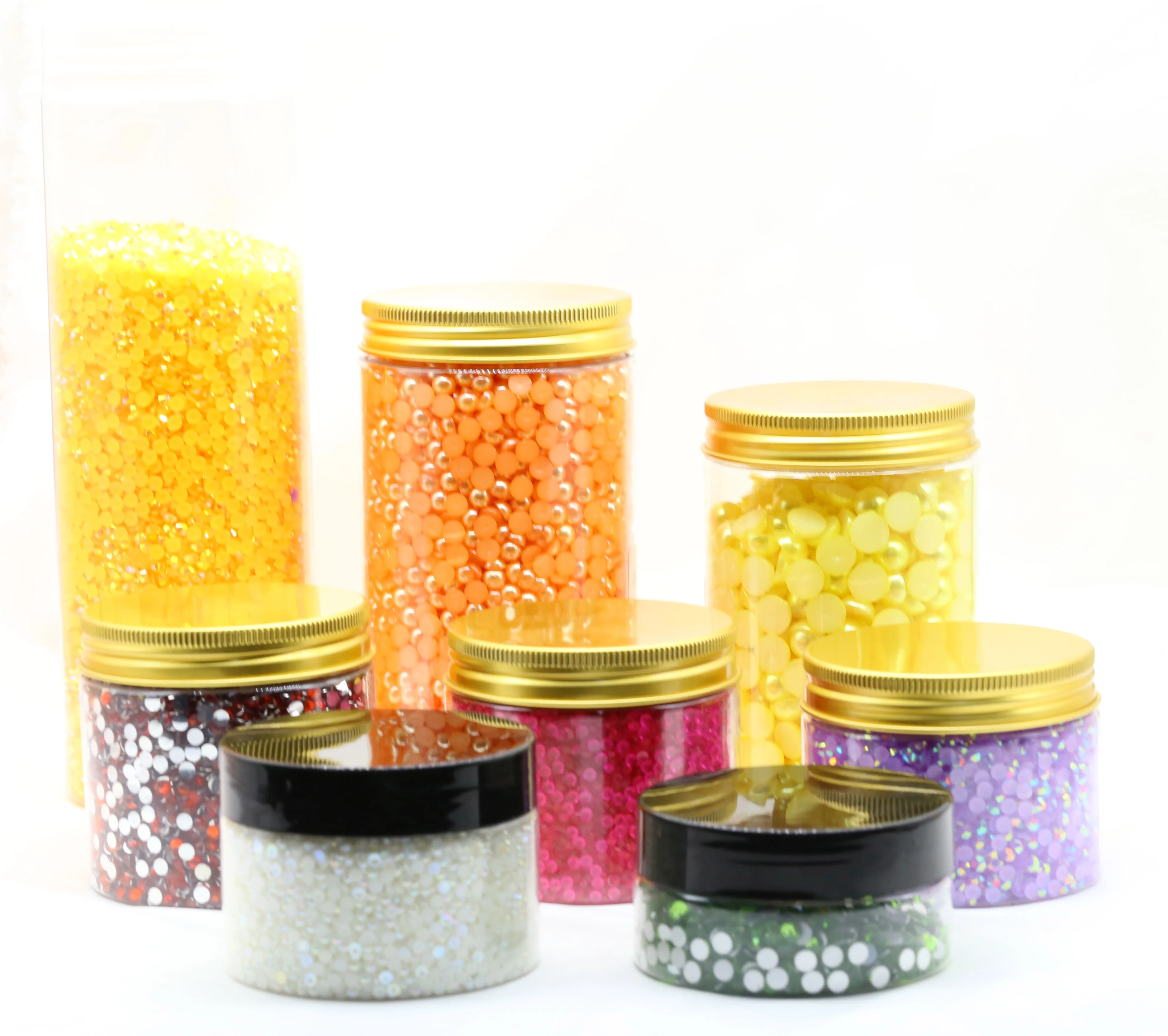 XULIN Customized Package Quantity Logo Flatback Jelly AB Resin Rhinestone Jars Wholesale