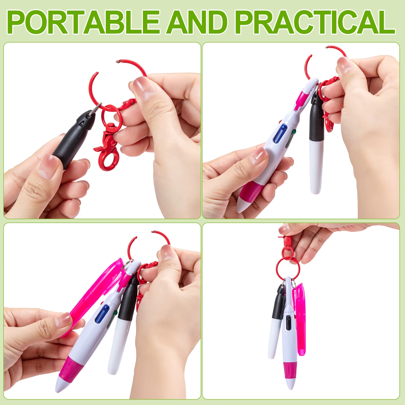 Mini Highlighter Retractable With Keychain Clip Permanent Highlighter For Hospital Nursing School Teachers Students