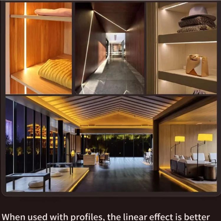 The cob light strip wiht 480 Chip 8W DC 12V/ 24V Flexible COB Led Strip For Hotel