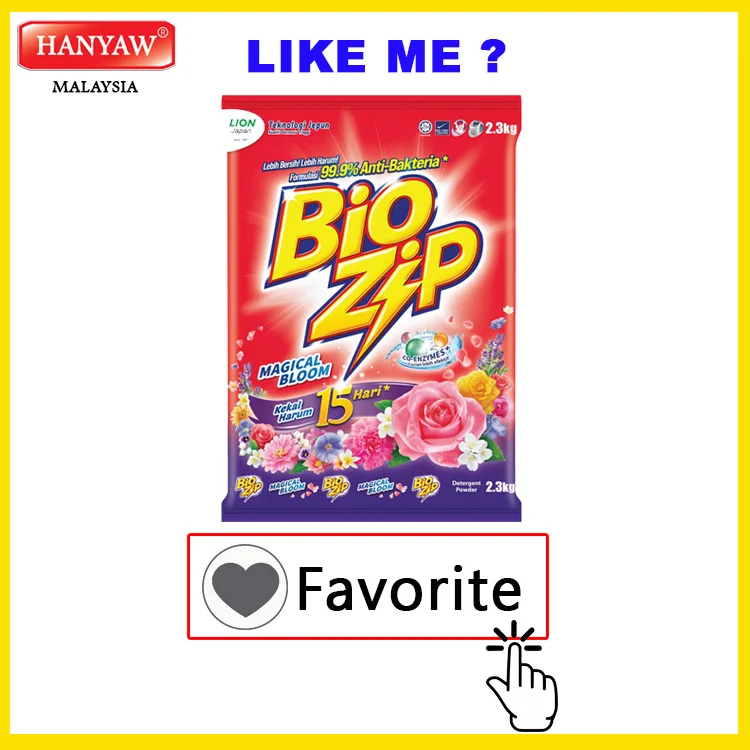 [Malaysia] Fast Shipping Bio Zip Magical Bloom Powder Detergent ( 8 Packs x 2.3Kg /Ctn )