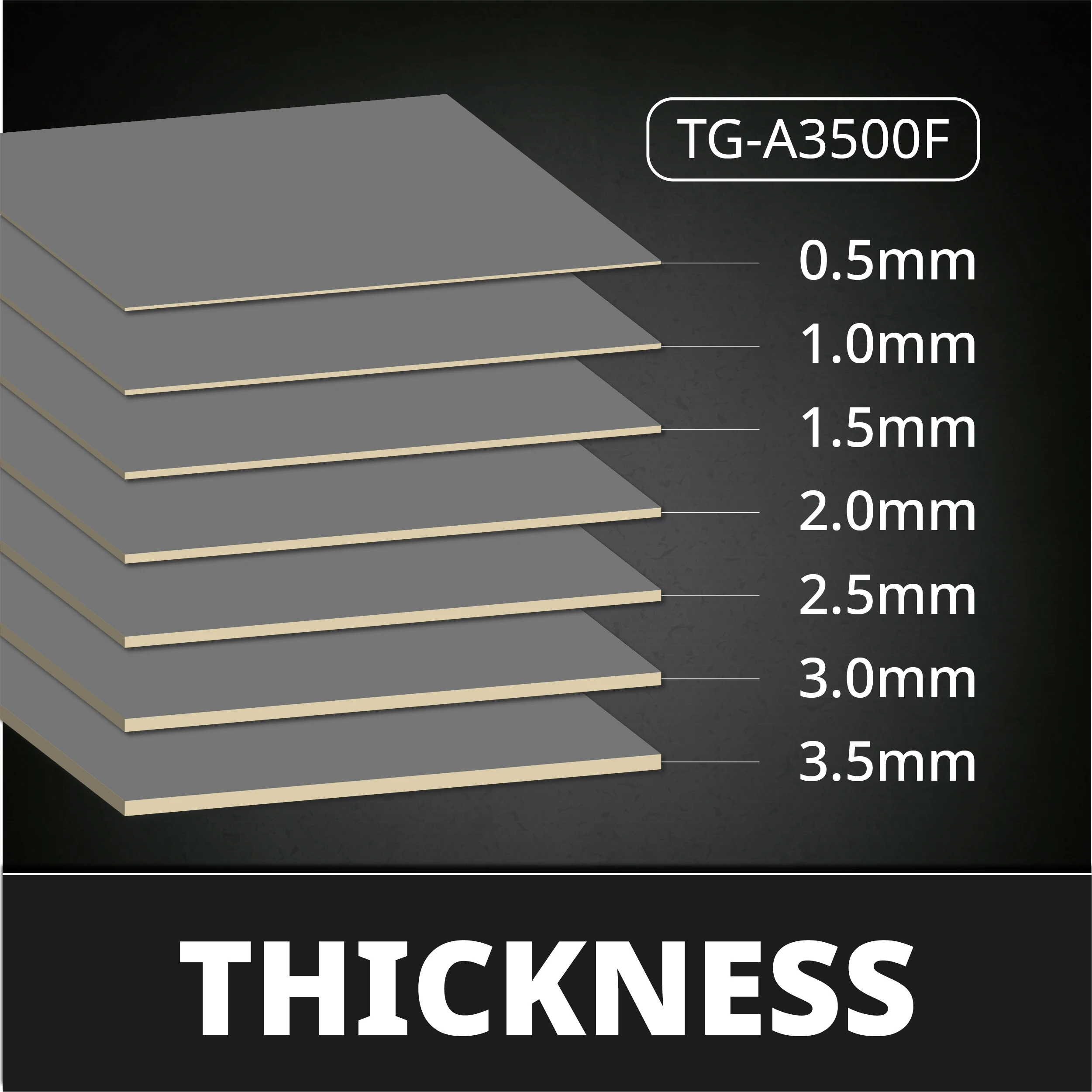 3.0W/mK high thermal conductivity silicone thermal gap pad 155X100mm TG-A3500F
