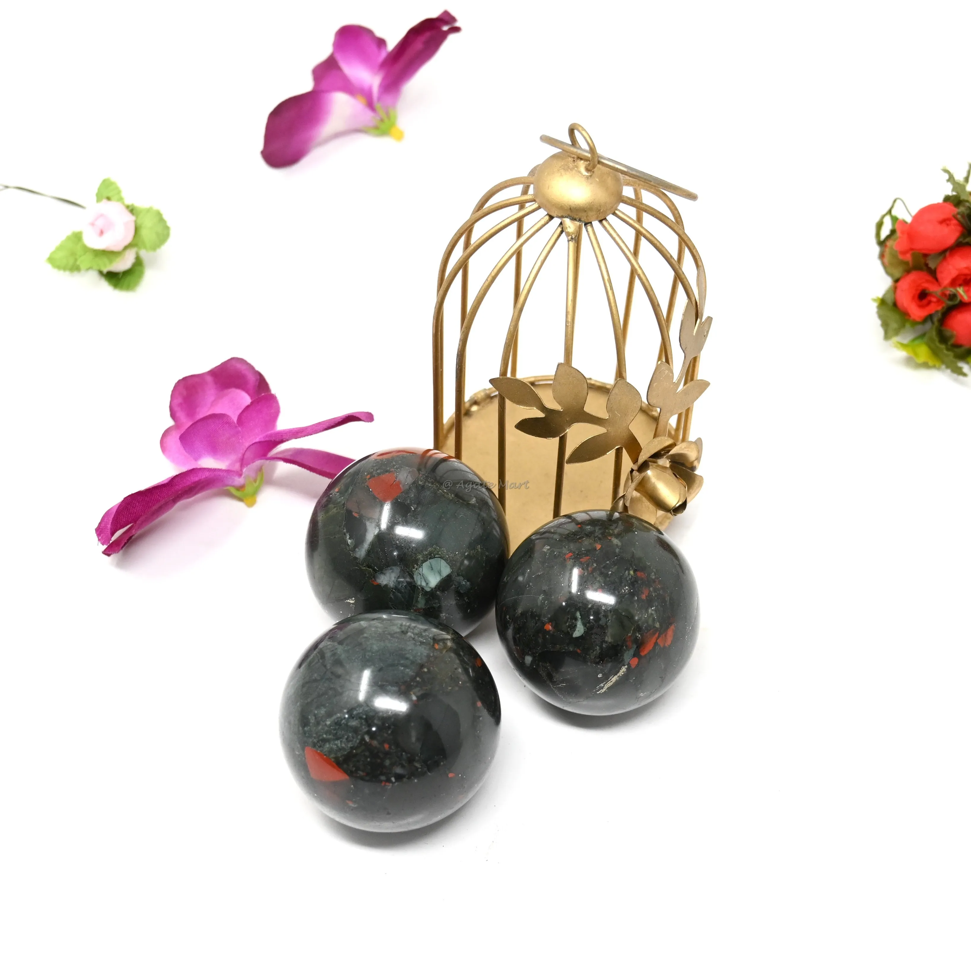 Natural Bulk Polished Dragon Bloodstone Sphere Mini Crystal Ball Fengshui Healing Crafts for Home Decoration