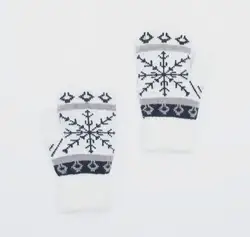 Термоизолированные вязаные зимние перчатки с принтом снежинки