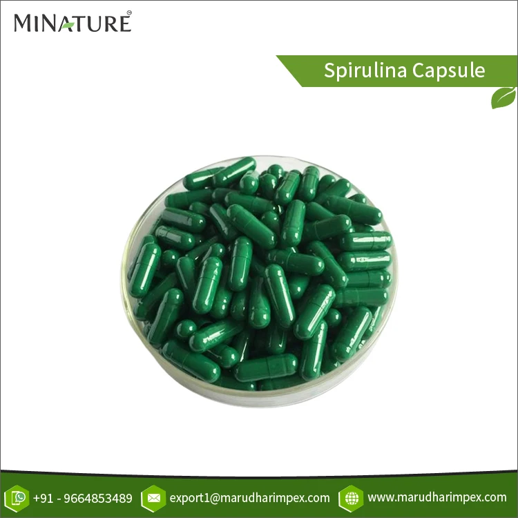 High Quality Healthcare Supplements 100% Pure & Natural Spirulina Herbal Capsules from Top Indian Manufacturer