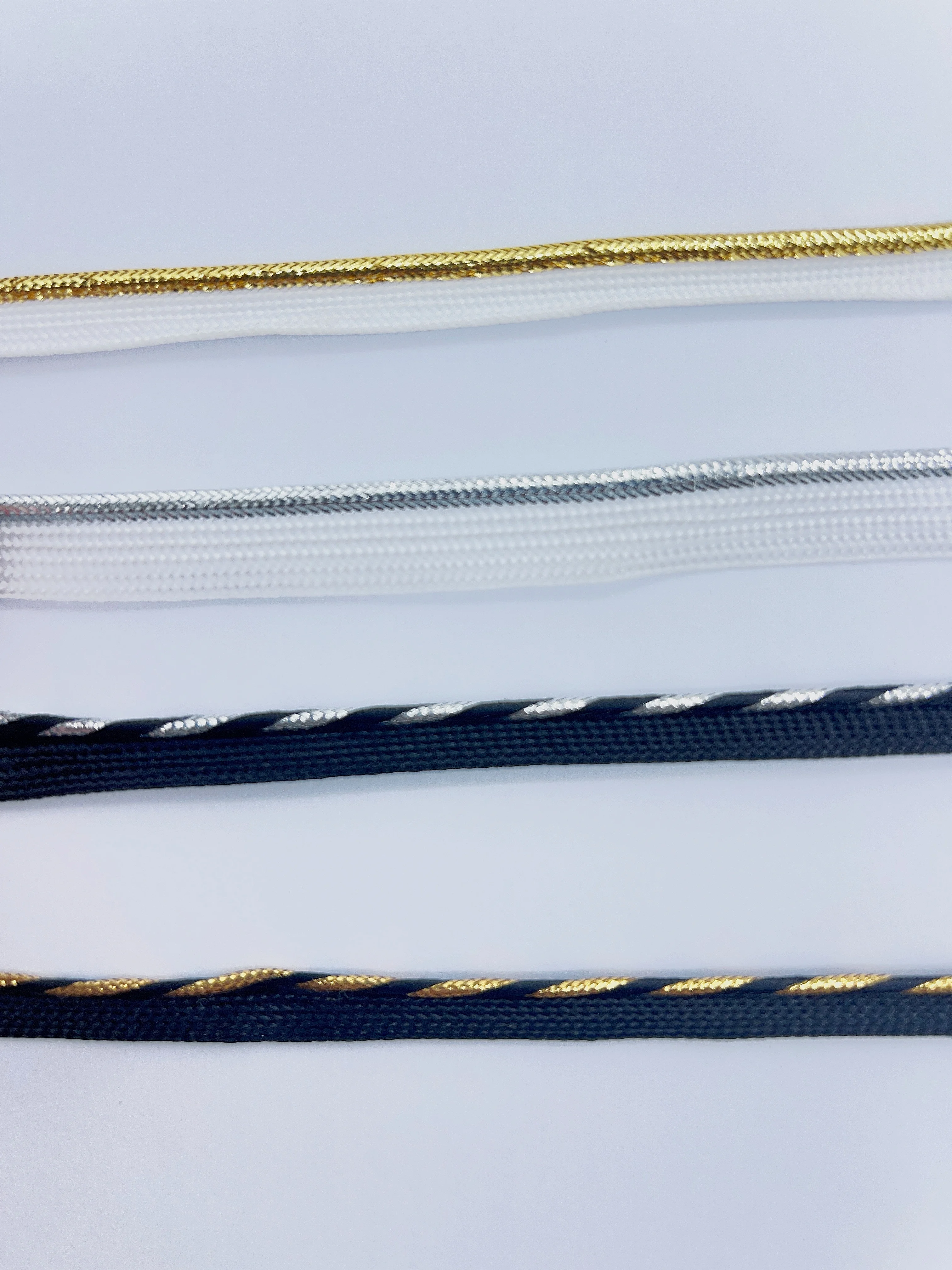 Wholesale Durable 10mm PP Gold Black Lurex Piping Cord for Bedding