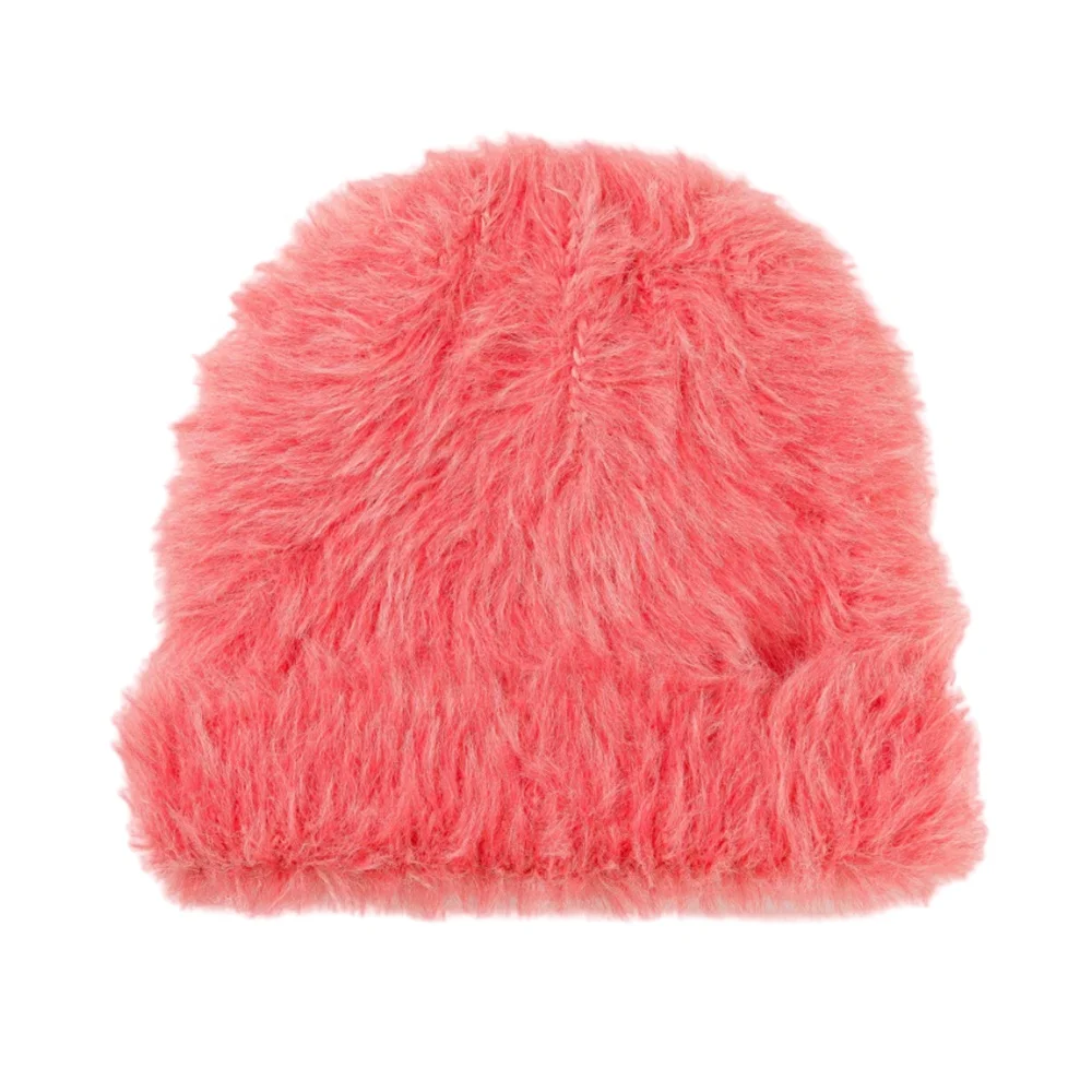 Wholesale Women Winter Warm Knitted Faux Fuzzy Fur Yarn Hat