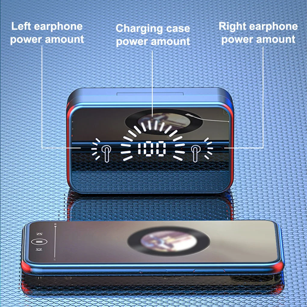 S20 Mirror Bluetooth 5.2 Wireless Earphones With 3D Touch Waterproof Wireless Headsets With Mic LED Stereo Audio Sport Earbuds