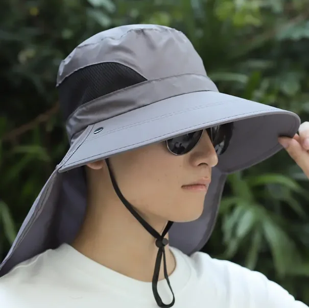 Unisex Polyester/Cotton Bucket Hat for Fishing Hiking Mesh Sun Protection Cap for Adults AI-BH-24-101 for Summer Outdoor Use