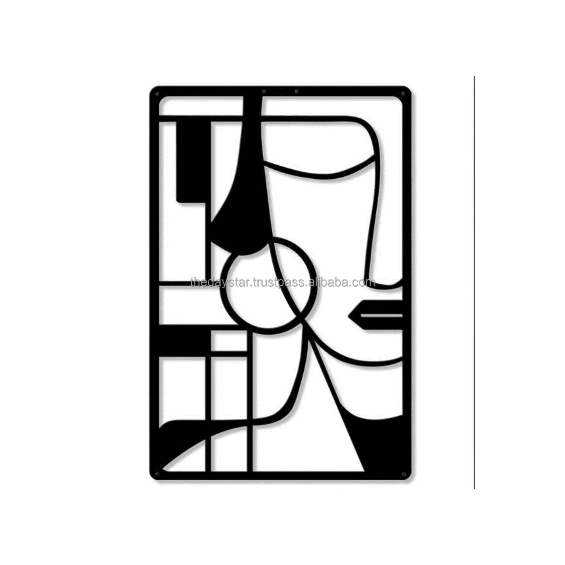 Customizable Modern And Unique Face Design Metal Wall Art Deco For Living Room Or Office Deco