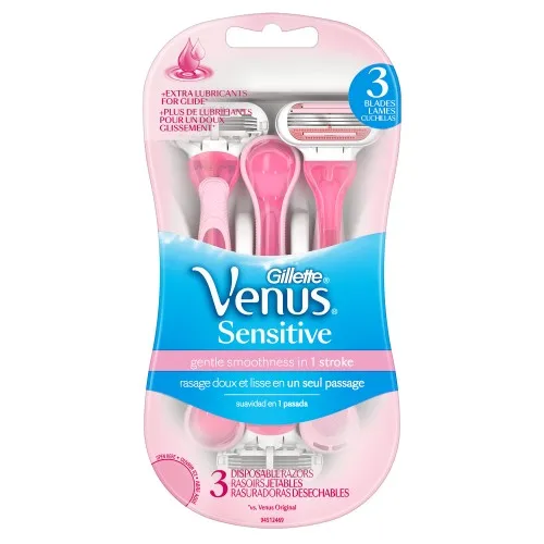 Gillette Venus оптом сверхгладкие чувствительные одноразовые бритвы для женщин с чувствительной кожей 3 шт. розовых