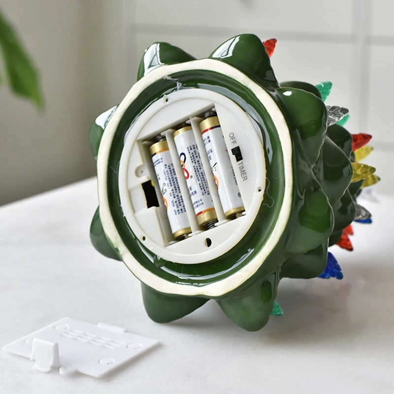 Holiday Decoration Green Ceramic Christmas Lighting Tree