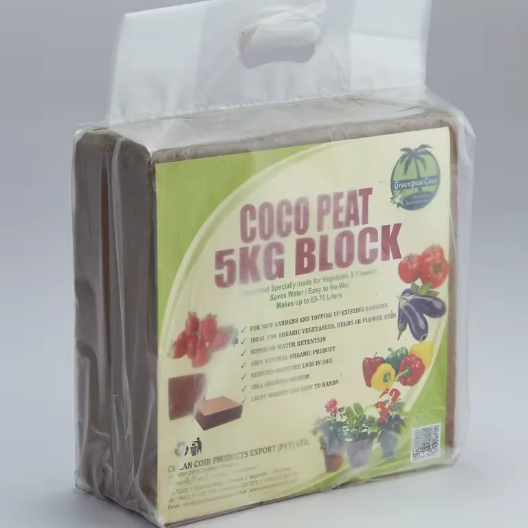 5kg cocopeat / coir pith block ultimately made for farming purposes ecofriendly organic and bio-degradable for affordable price