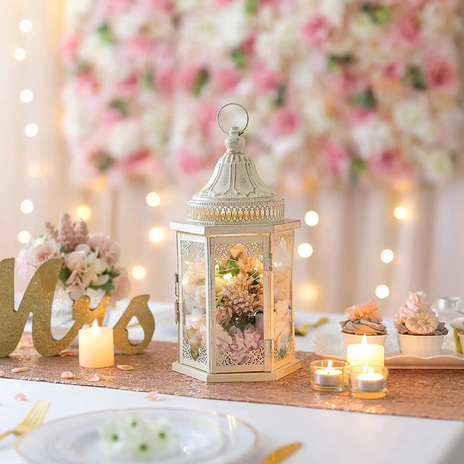 Large Outdoor Lantern,Vintage Style Candle Holders for Pillar Candles, Hanging Lanterns for Living Room Party Wedding Christmas