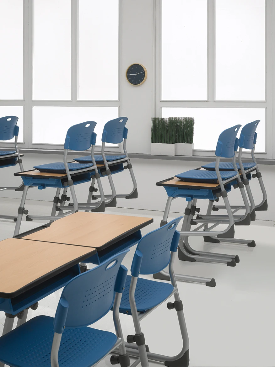 School Desk and Chair Made in Korea Height Adjustable Table and Chair Set for Students Classroom Furniture School Desk and Chair