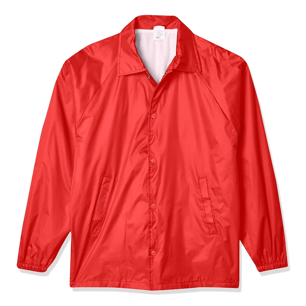 Wholesale Durable Coaches Jacket Water-Resistant Nylon Polyester Front Pockets Button Closure Outdoor Field Usage Coaches Jacket