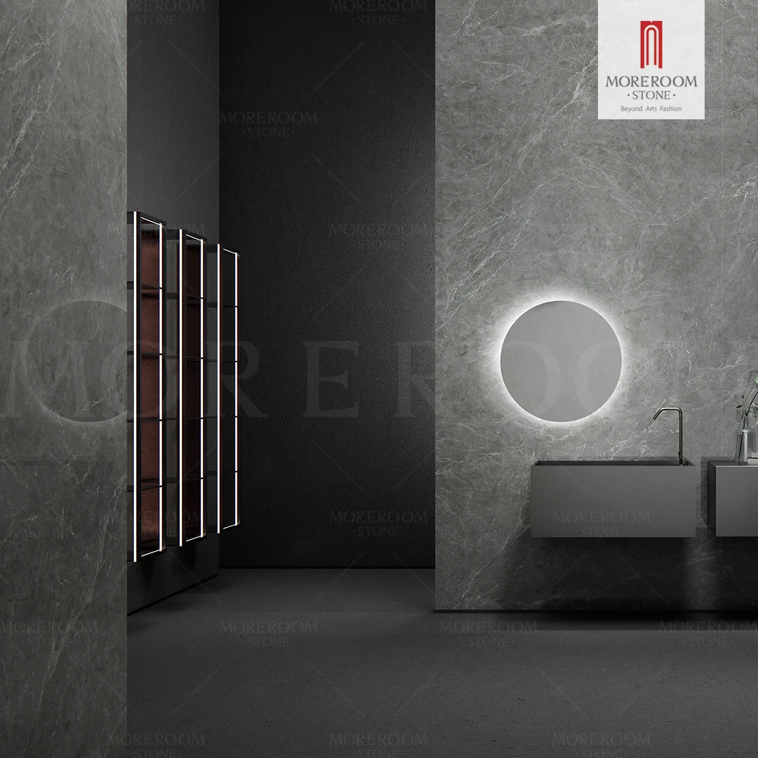 New Arrival Dark Grey Non Slip Porcelain Slab Tile Wall Panels Interior Sintered Stone