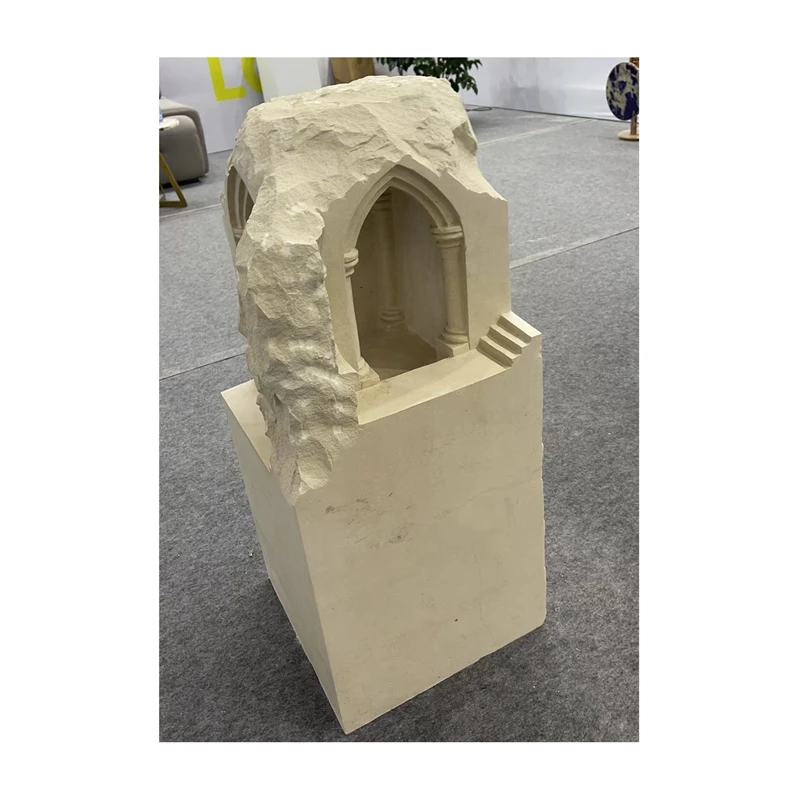 Beige travertine home decor modern marble design sculpture indoor for pedastal home