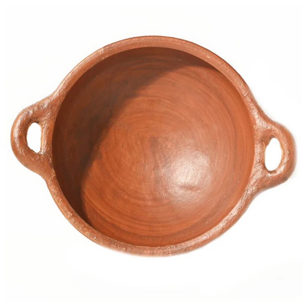Indian Terracotta Kadai Wok Stoves Cooking Pot for Healthy Cook Organic Clay Cookware Wok Pan 28cm Large 22cm Medium 17cm Small