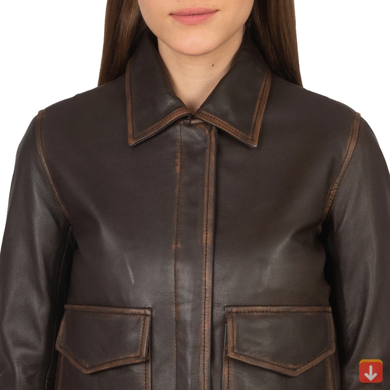 Wholesale Ladies Genuine Sheep Leather Jacket Ladies Cropped Bomber Style Fashion Spring Real Leather Jacket Women oem
