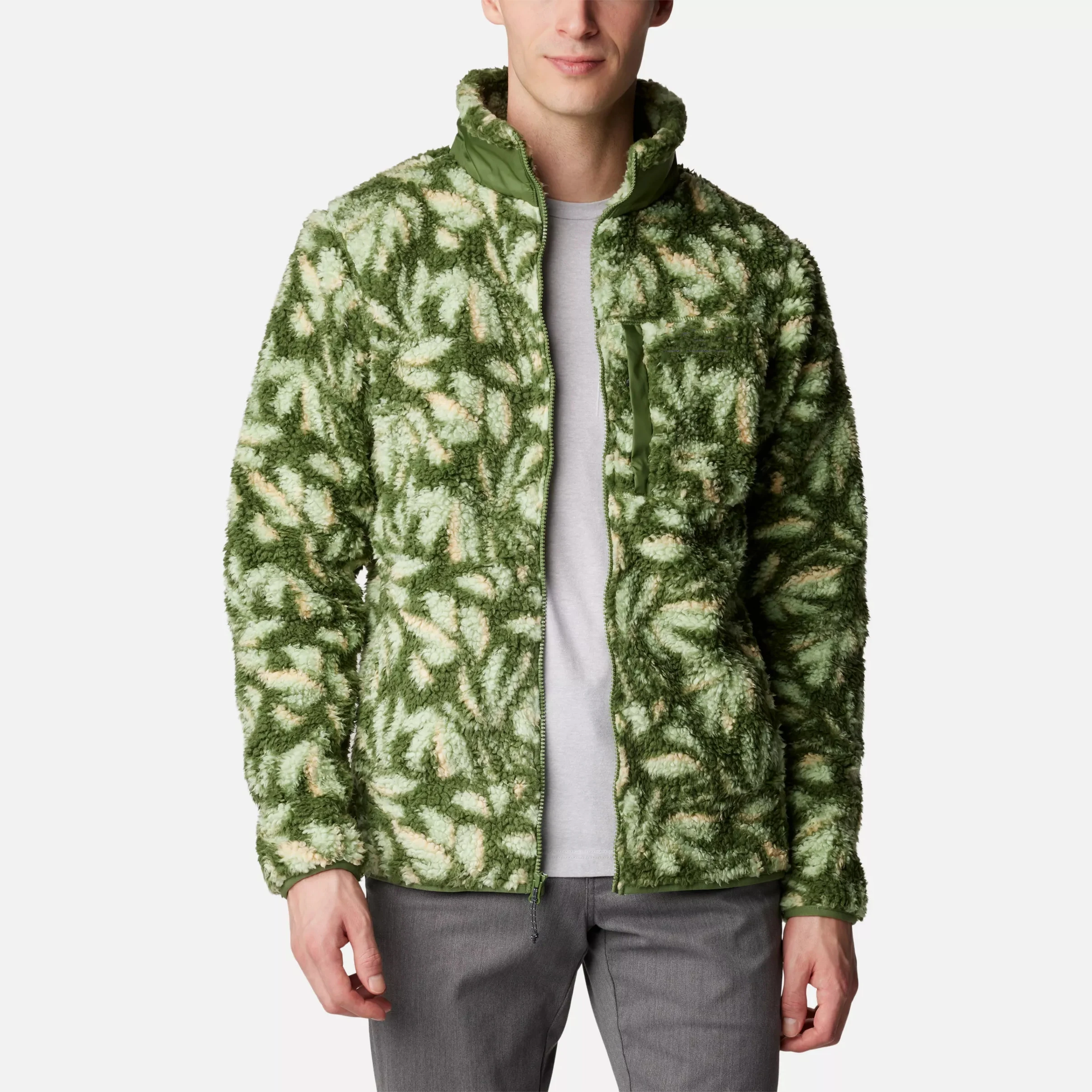 Custom Logo Solid Color Stand Collar Zipper Loose Hood Oversized Long Sleeve Sherpa Winter Coat Polar Fleece Jacket for Men
