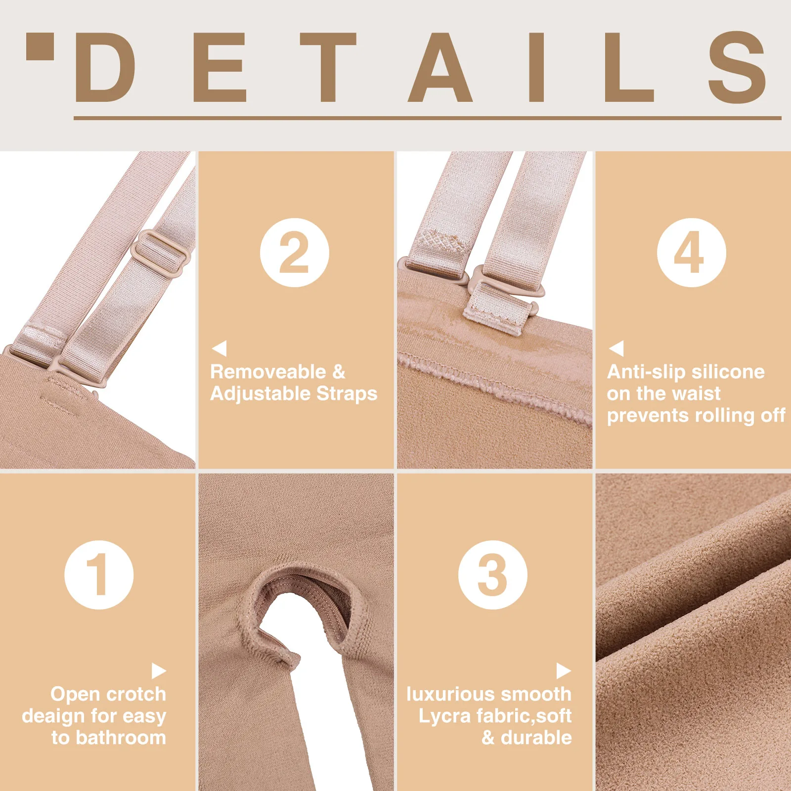 Latest Design Elasticity Compression High Waist Tummy Control Women Butt Lifter Shaper Seamless Bodysuit Shapewear