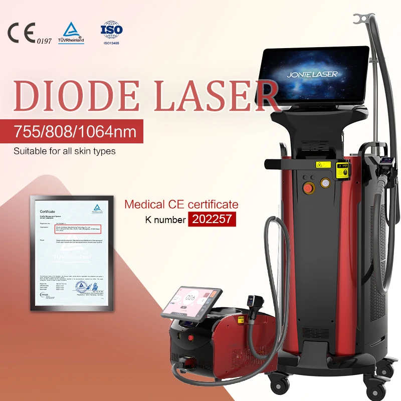 2 In 1 808 Diode Laser Hair Removal 755Nm 808Nm 1064Nm Laser Hair Removal Machine