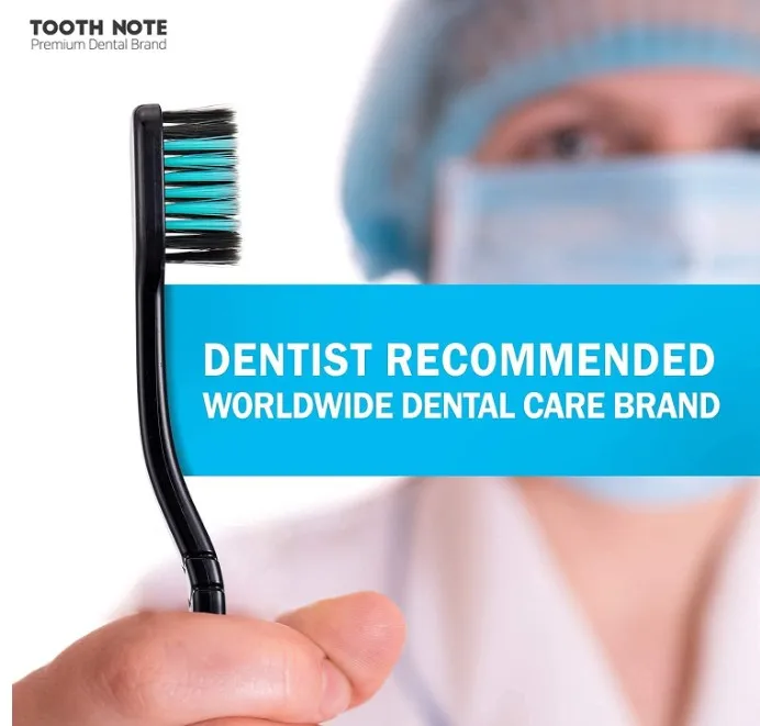 TOOTH NOTE Manual Toothbrush Wave Line (Infused Charcoal & White Set) / Soft Bristles for Sensitive Gums & Deep Clean / Clean Of