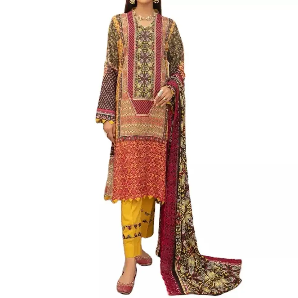 Pakistani Lawn suit Punjabi dress material casual wear Salwar Kameez Dupatta 3 piece suit