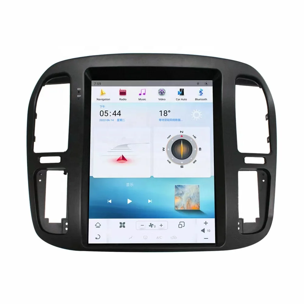 JD AUTO 12.1 inch tesla vertical screen android dvd player for Toyota Land Cruiser 100 LC100  Lexus LX470 2003-2007