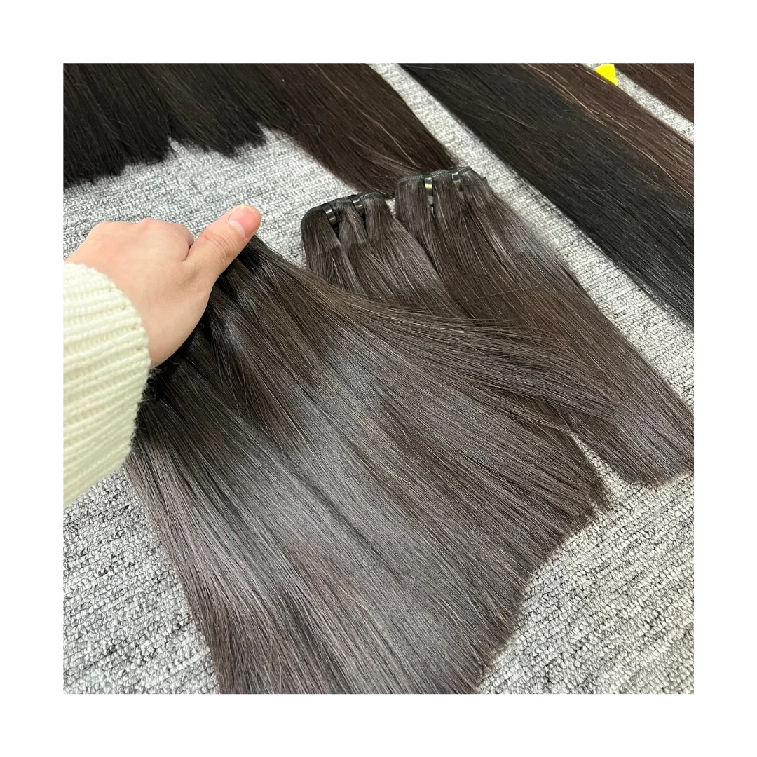 Double Drawn Vietnamese Human Cuticle Aligned Straight Black Unprocessed Hair Offer Remy from Milan hair