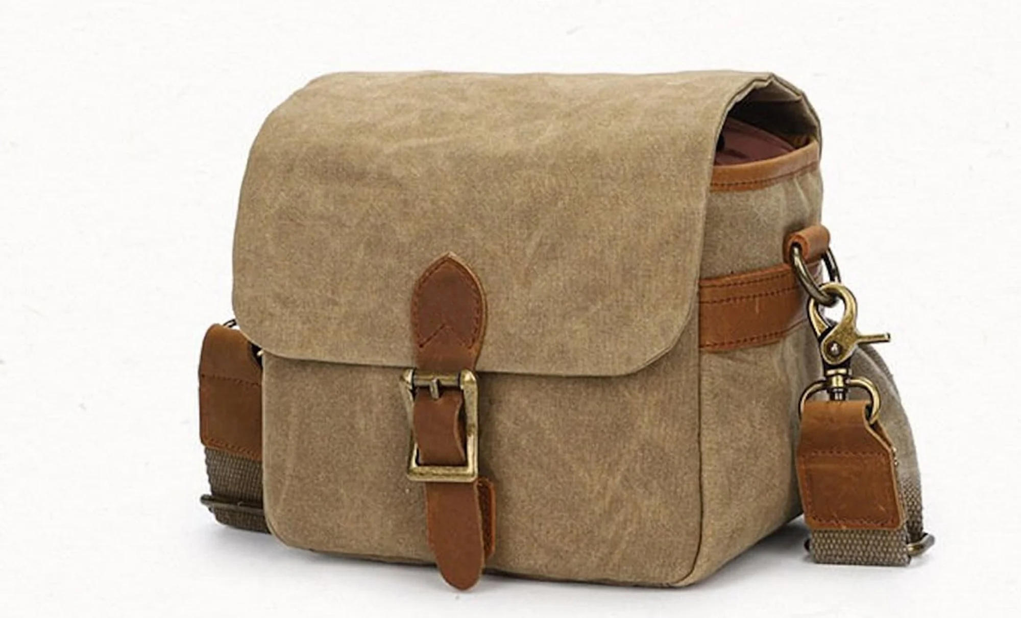 Dslr Camera Protect Case Genuine Leather With Canvas Shoulder Camera Bag High-capacity Storage Eva Case For Camera Protective Ba