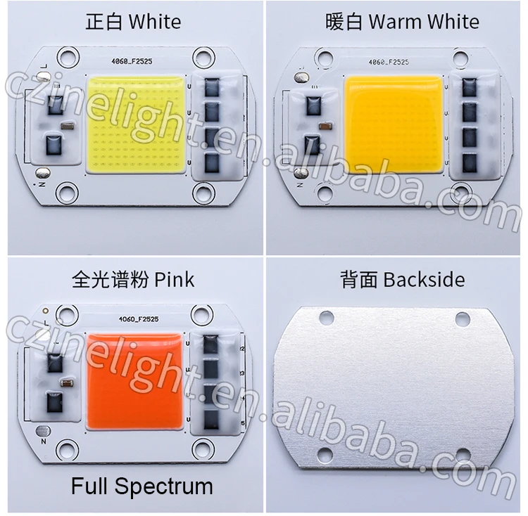 Czinelight AC 110V 220V Full Spectrum Indoor Plant Grow Light 20W 30W 50W COB DOB LED Chip